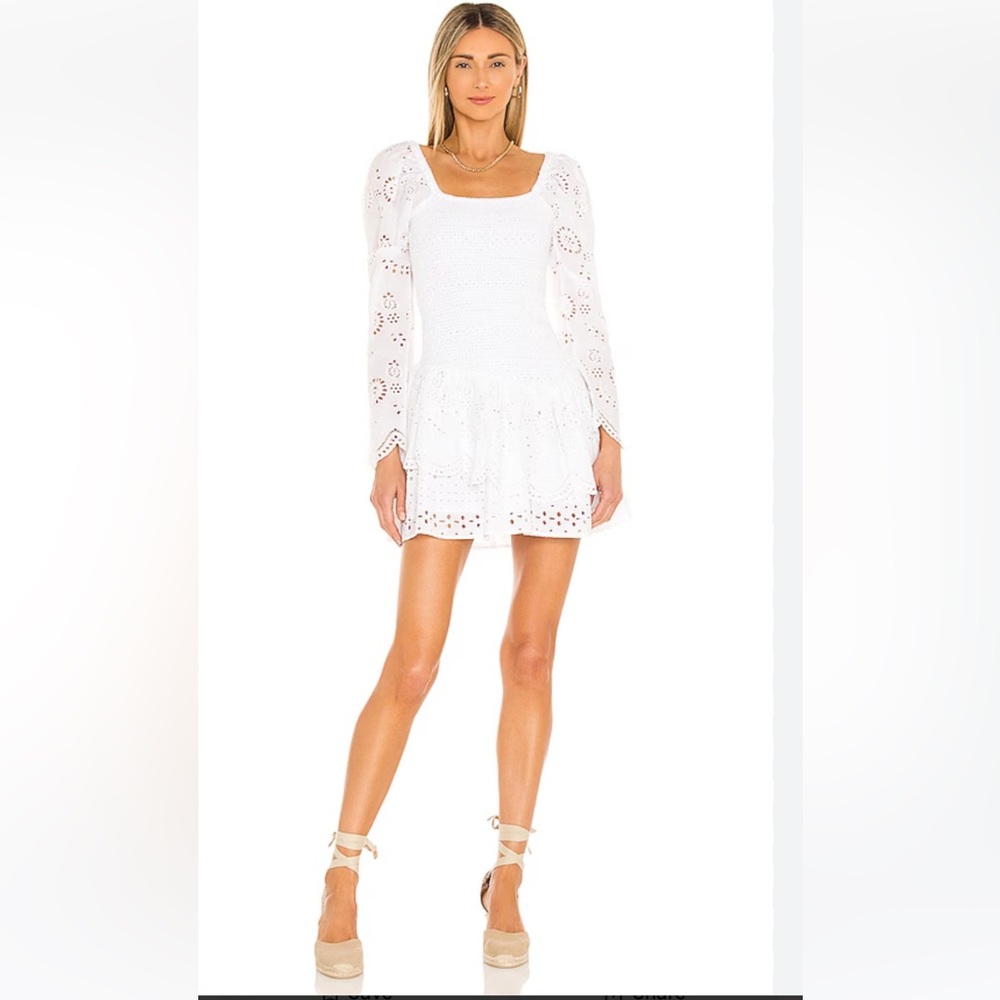 Loveshack Fancy Cedria white eyelet dress